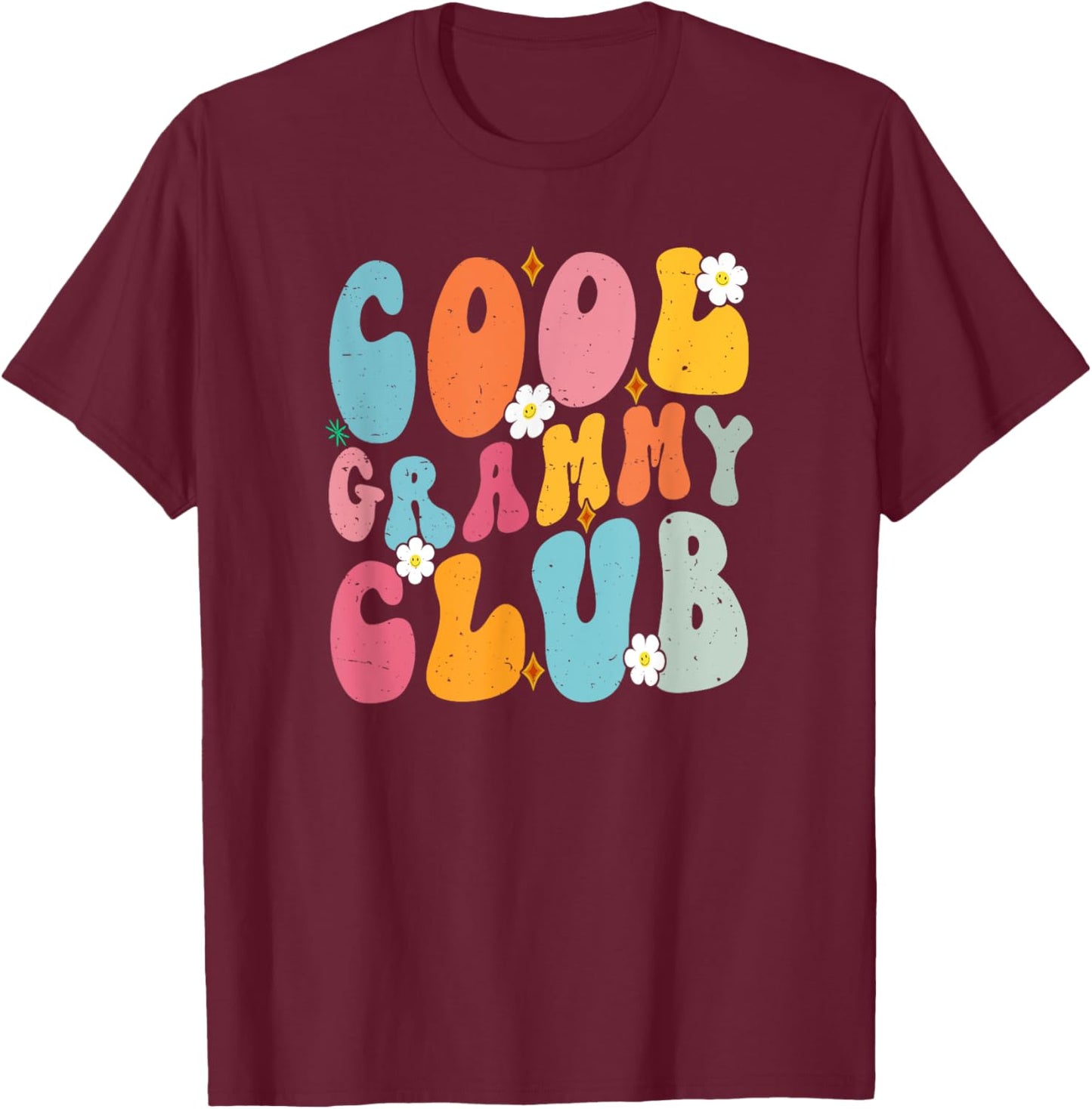 Cool Grammy Club Mother's Day Groovy Retro Best Mom Ever T-Shirt - T-Shirt | Maroon
