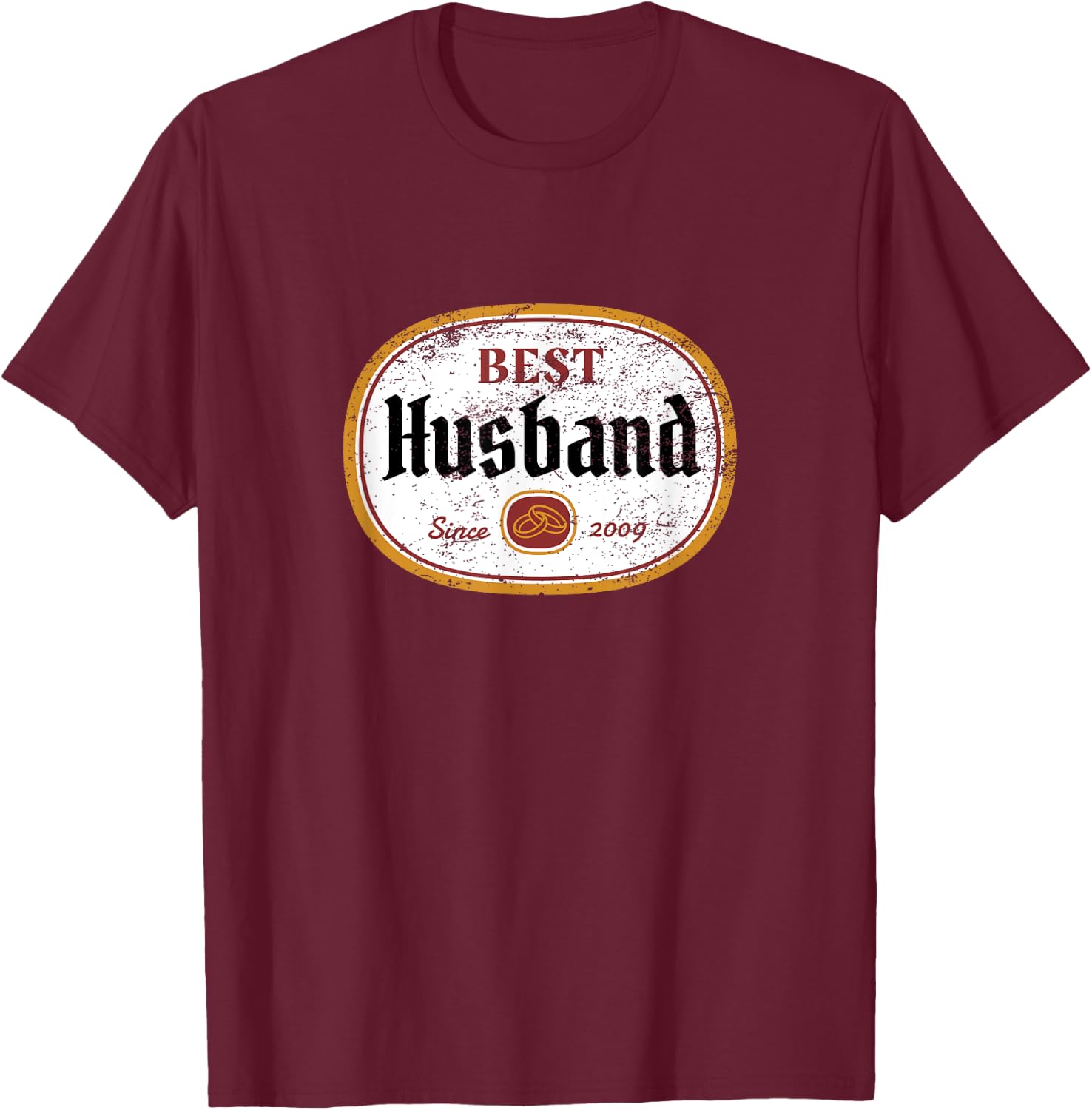 Wedding Anniversary Best Husband Since 2009 T-Shirt - T-Shirt | Maroon
