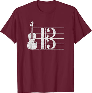 Alto Clef Viola Player Violist T-Shirt - T-Shirt | Maroon