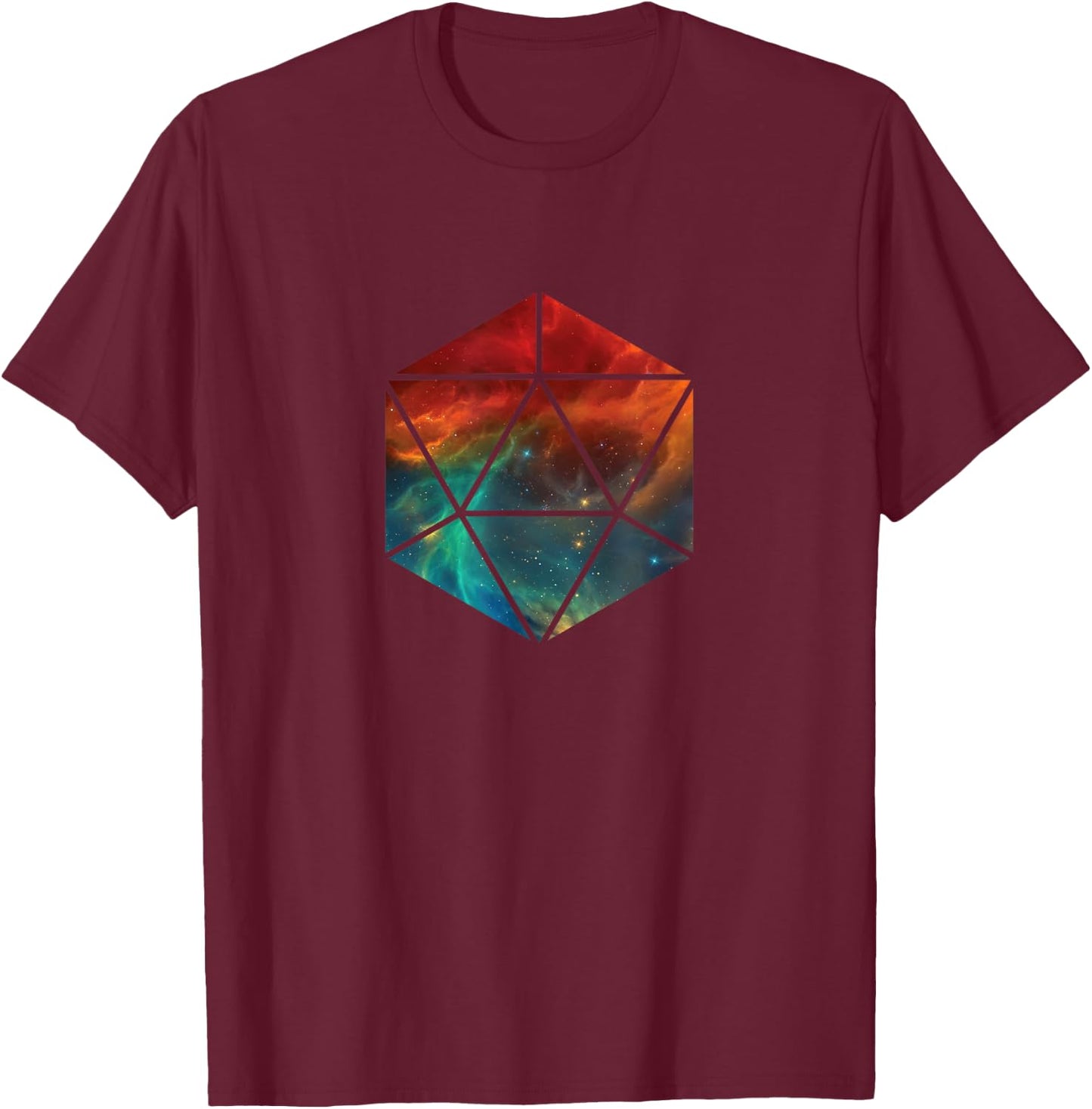 20 Sided Polygon Icosahedron Sacred Geometry T Shirt T-Shirt - T-Shirt | Maroon