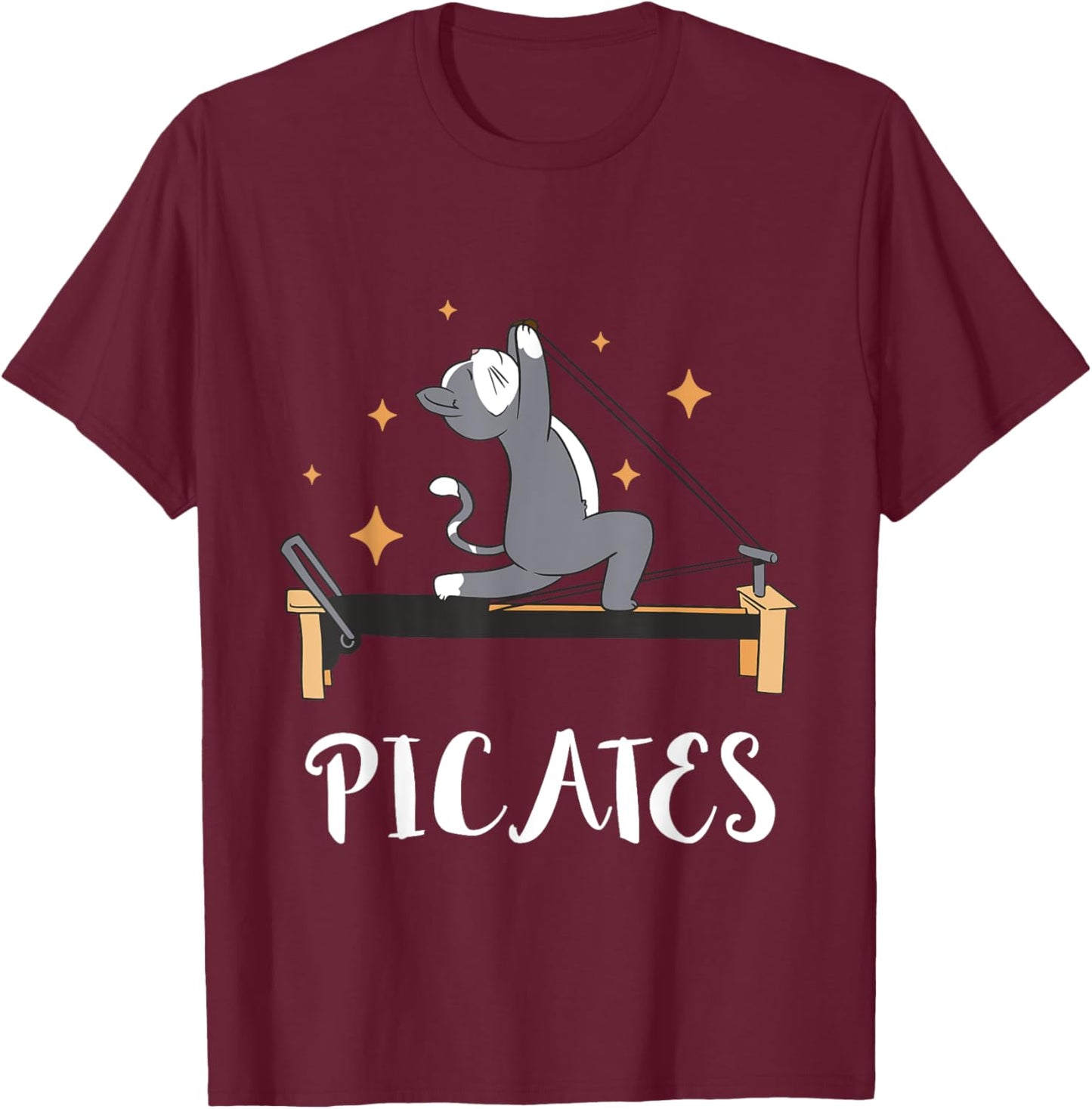 Cat Pilates Workout Pilates Fitness Instructor Pilates T-Shirt - T-Shirt | Maroon