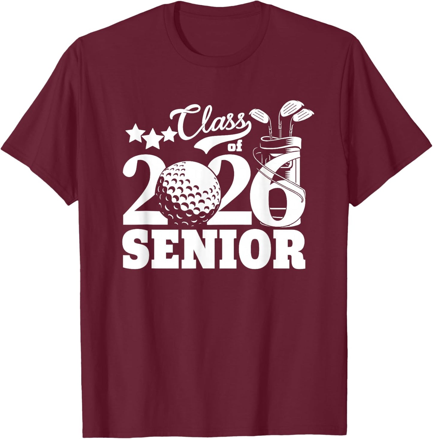 Class of 2026 Graduation Senior Golfer Golf Player Grad 2026 T-Shirt - T-Shirt | Maroon