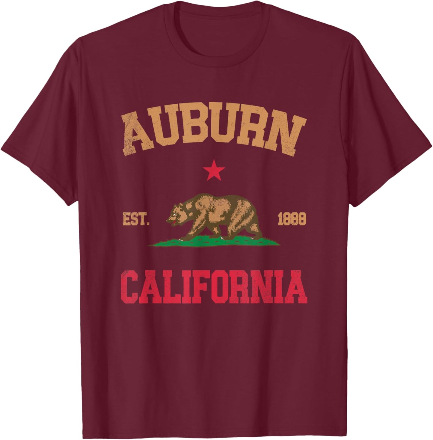 Auburn California T-Shirt - T-Shirt | Maroon