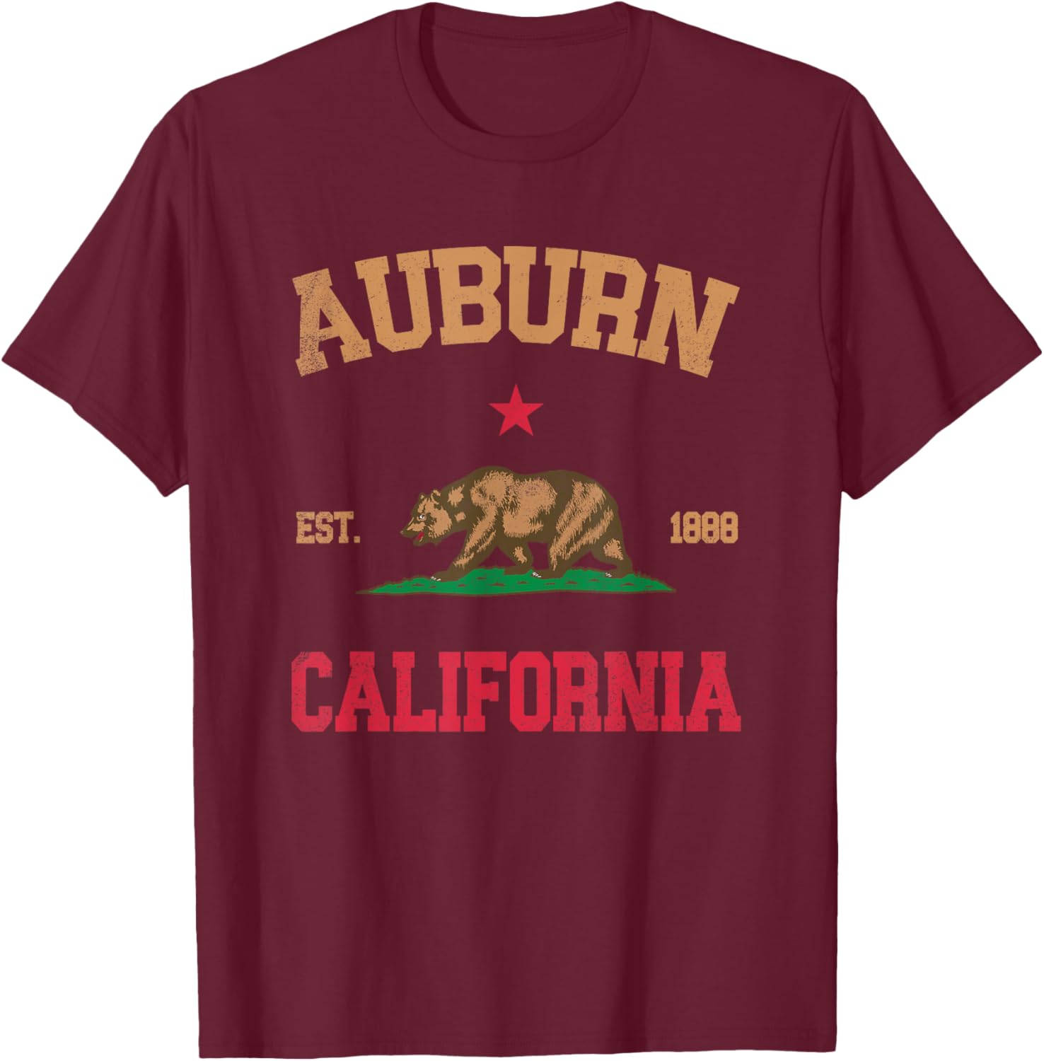Auburn California T-Shirt - T-Shirt | Maroon