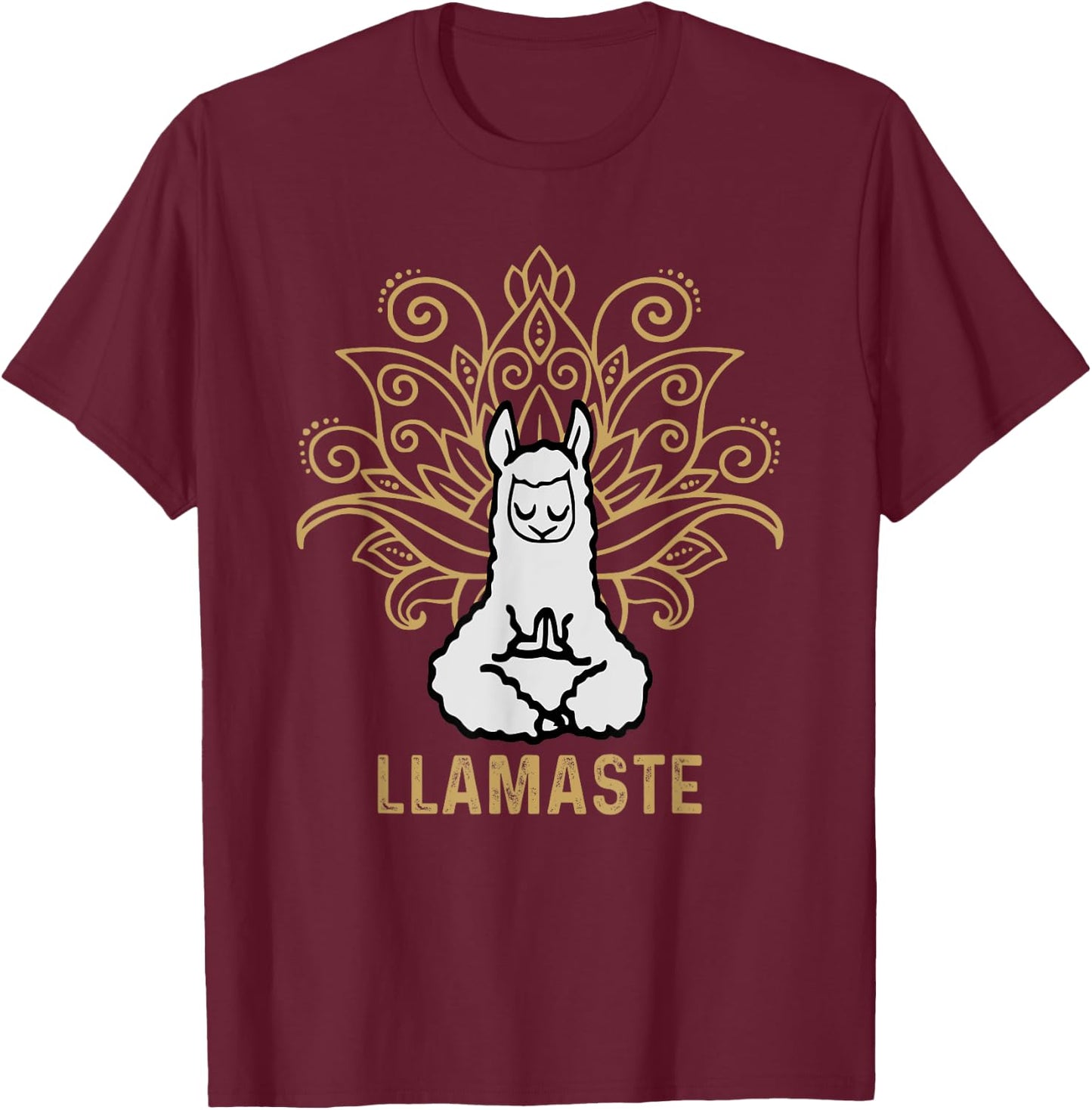 Llamaste Yoga Gift Women Kids Lover Llama Yoga T-Shirt - T-Shirt | Maroon