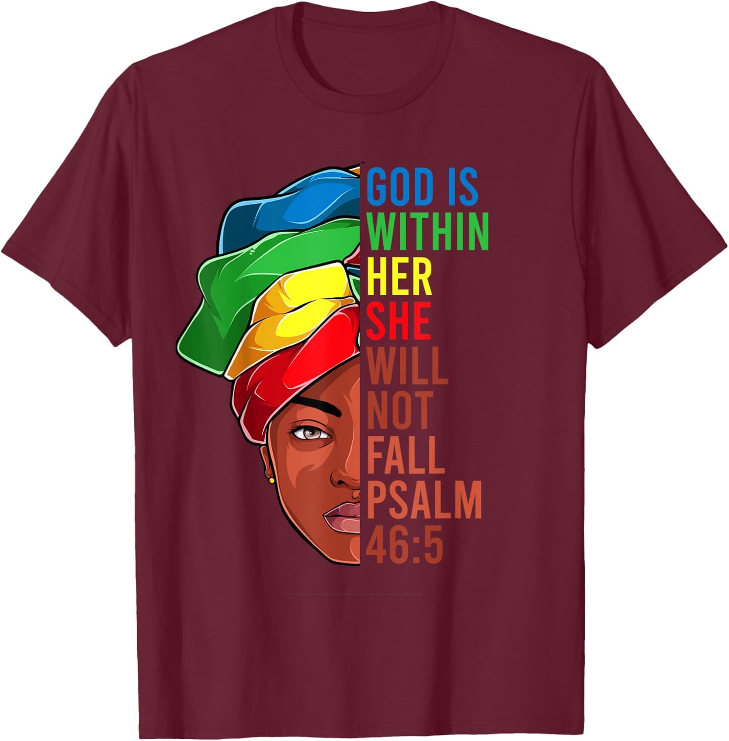 African American Apparel, Jesus Christian Black Women T-Shirt - T-Shirt | Maroon