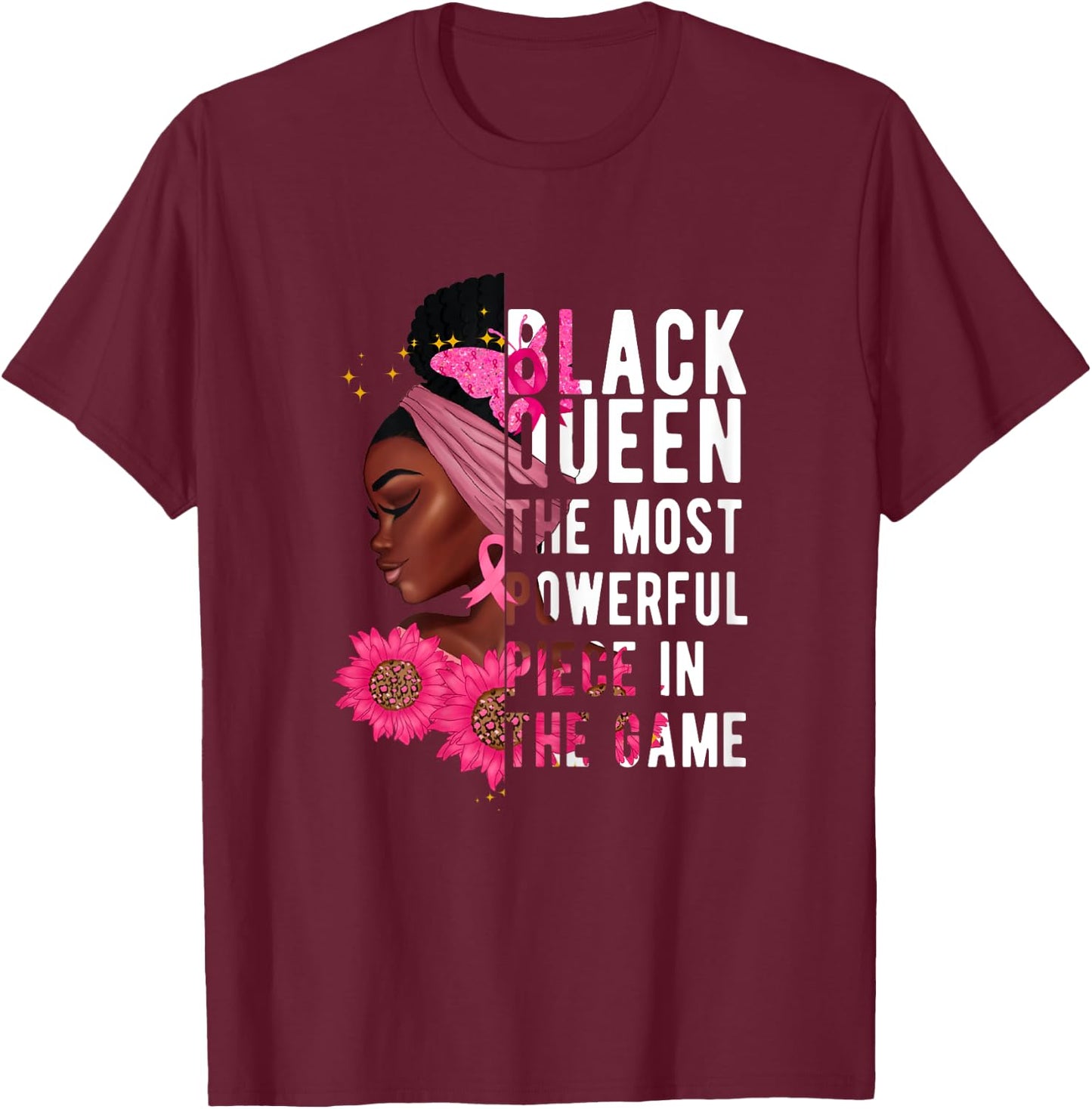 Black Queen The Most Powerful Piece In The Game Afro Women T-Shirt - T-Shirt | Maroon