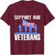 American Flag Support our Veterans T-Shirt - T-Shirt | Maroon
