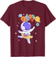 Ballerina Girl Cute Space Astronaut Costume Planet Balloons T-Shirt - T-Shirt | Maroon