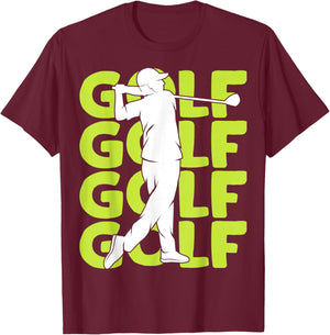 Golf Golfer Golf Player Men Children Boys T-Shirt - T-Shirt | Maroon