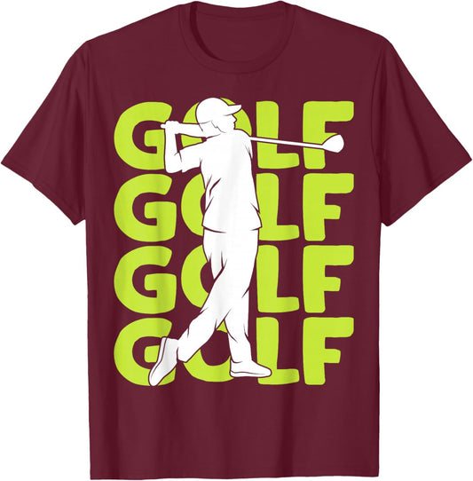 Golf Golfer Golf Player Men Children Boys T-Shirt - T-Shirt | Maroon