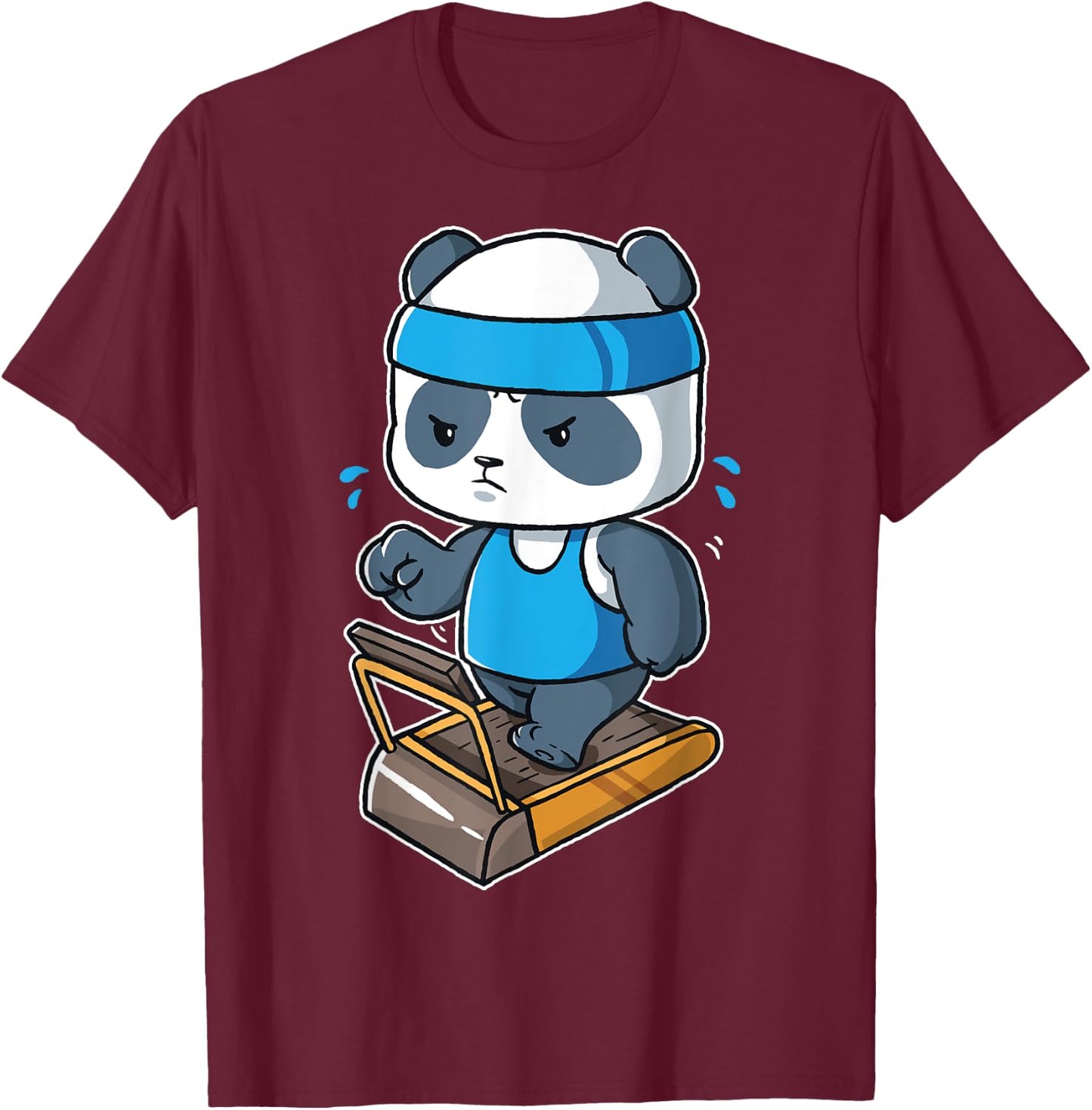 Panda Bear Body Builder Fitness Gym Workout Training Cardio T-Shirt - T-Shirt | Maroon