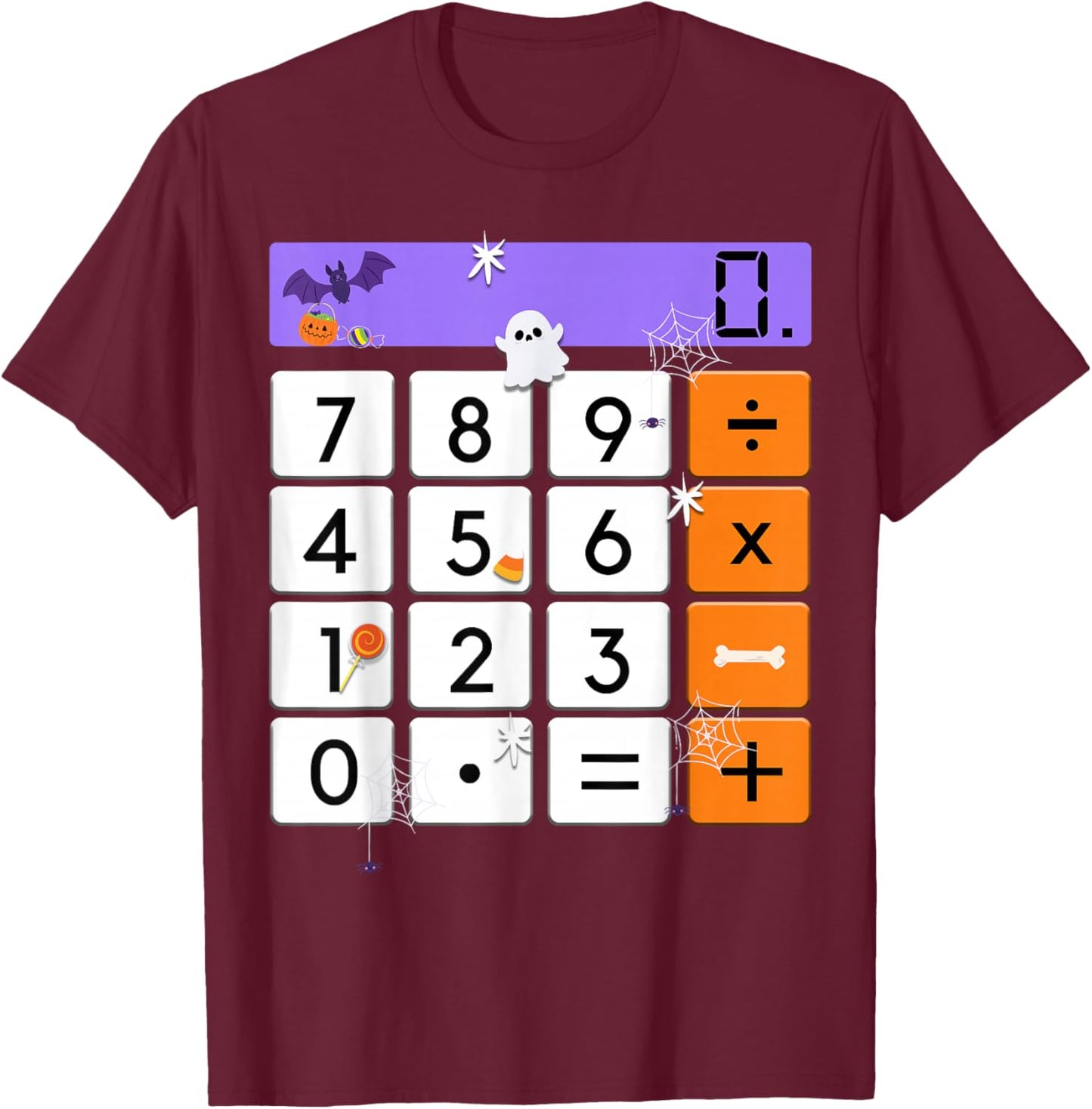 Calculator Halloween Costume Math Geek Mathematics Teacher T-Shirt - T-Shirt | Maroon