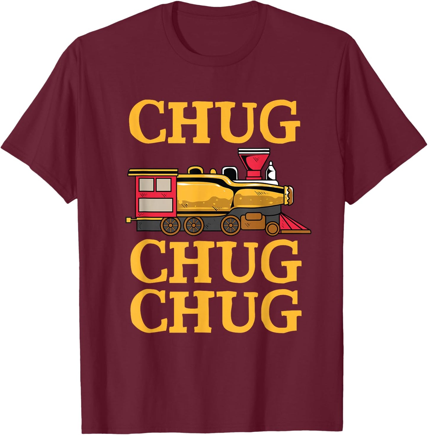 Train - Chug Beer Bottle - Depot Bar T-Shirt - T-Shirt | Maroon