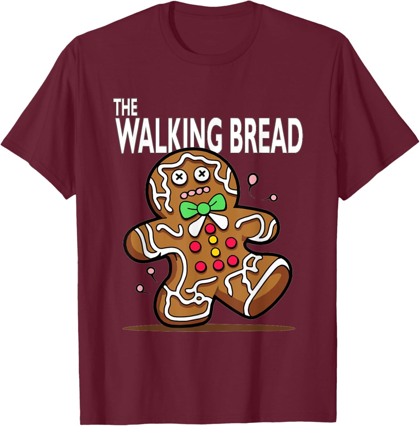 Zombie Gingerbread The Walking Bread Halloween Funny T-Shirt - T-Shirt | Maroon