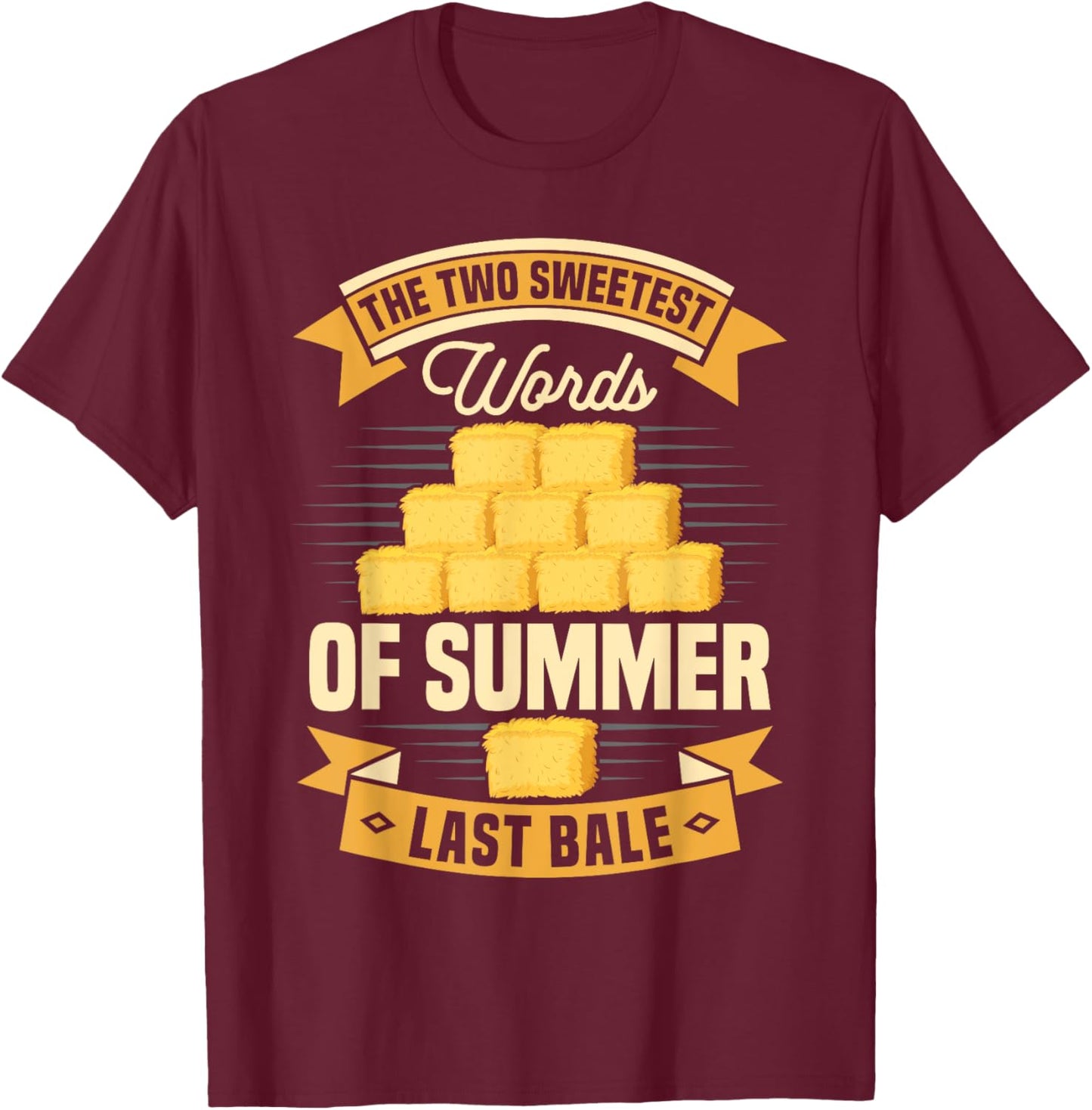 Hay Bale Farming Tractor Driver Hay Baling Hay Bale Farmer T-Shirt - T-Shirt | Maroon
