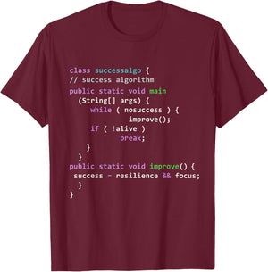 Java Programming Java Success Algorithm Java Programmer T-Shirt - T-Shirt | Maroon