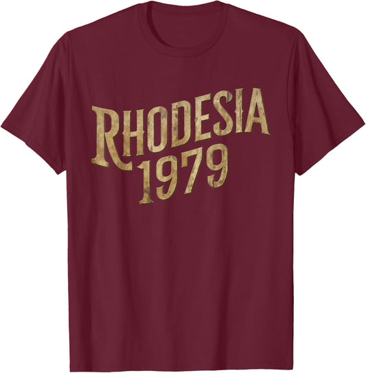 Vintage Rhodesia South African Southern Country Rhodesian T-Shirt - T-Shirt | Maroon