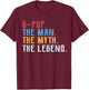 Cool Grandpa Shirt, G-pop the Man the Myth the Legend T-Shirt - T-Shirt | Maroon