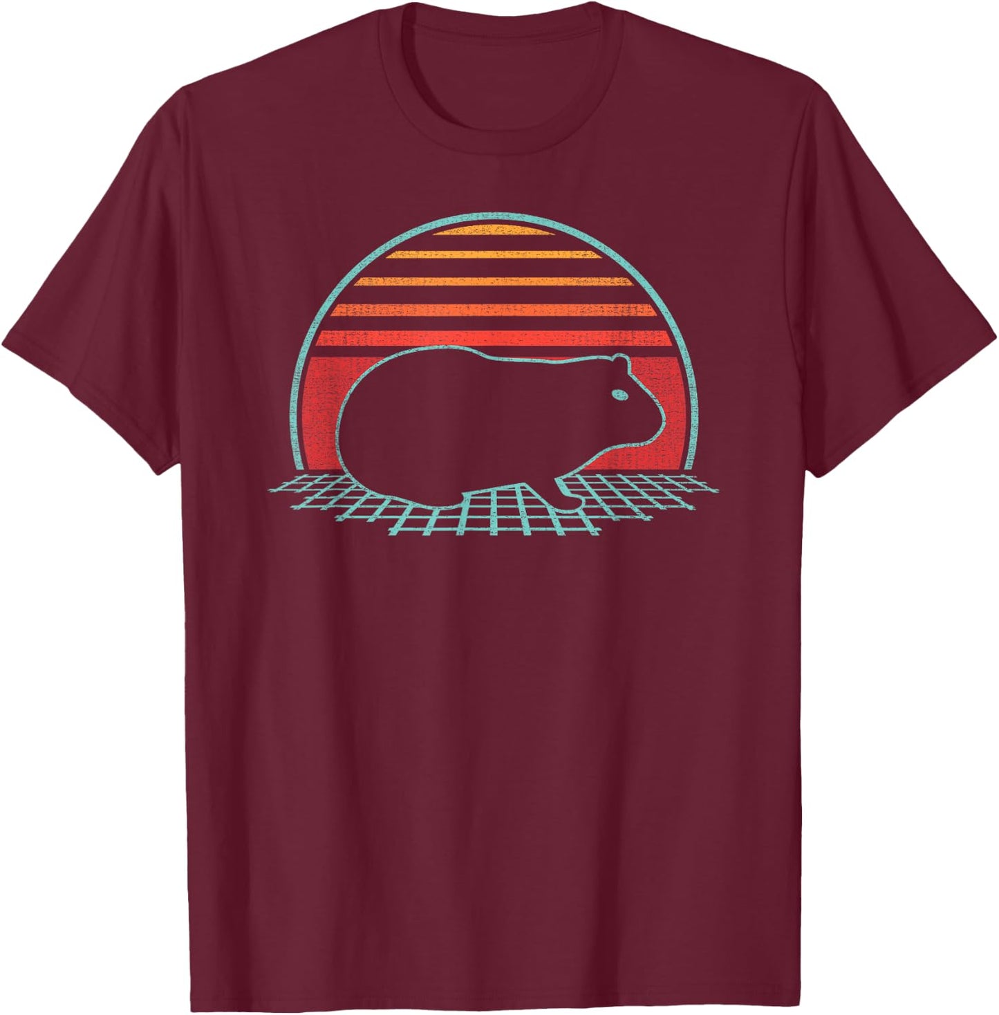 Guinea Pig Lover Animal Retro Vintage 80s Style T-Shirt - T-Shirt | Maroon