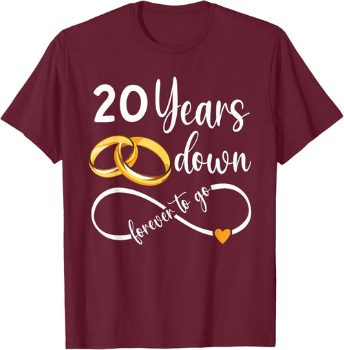 20 Years Down Forever To Go Couple 20th Wedding Anniversary