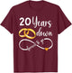 20 Years Down Forever To Go Couple 20th Wedding Anniversary T-Shirt - T-Shirt | Maroon
