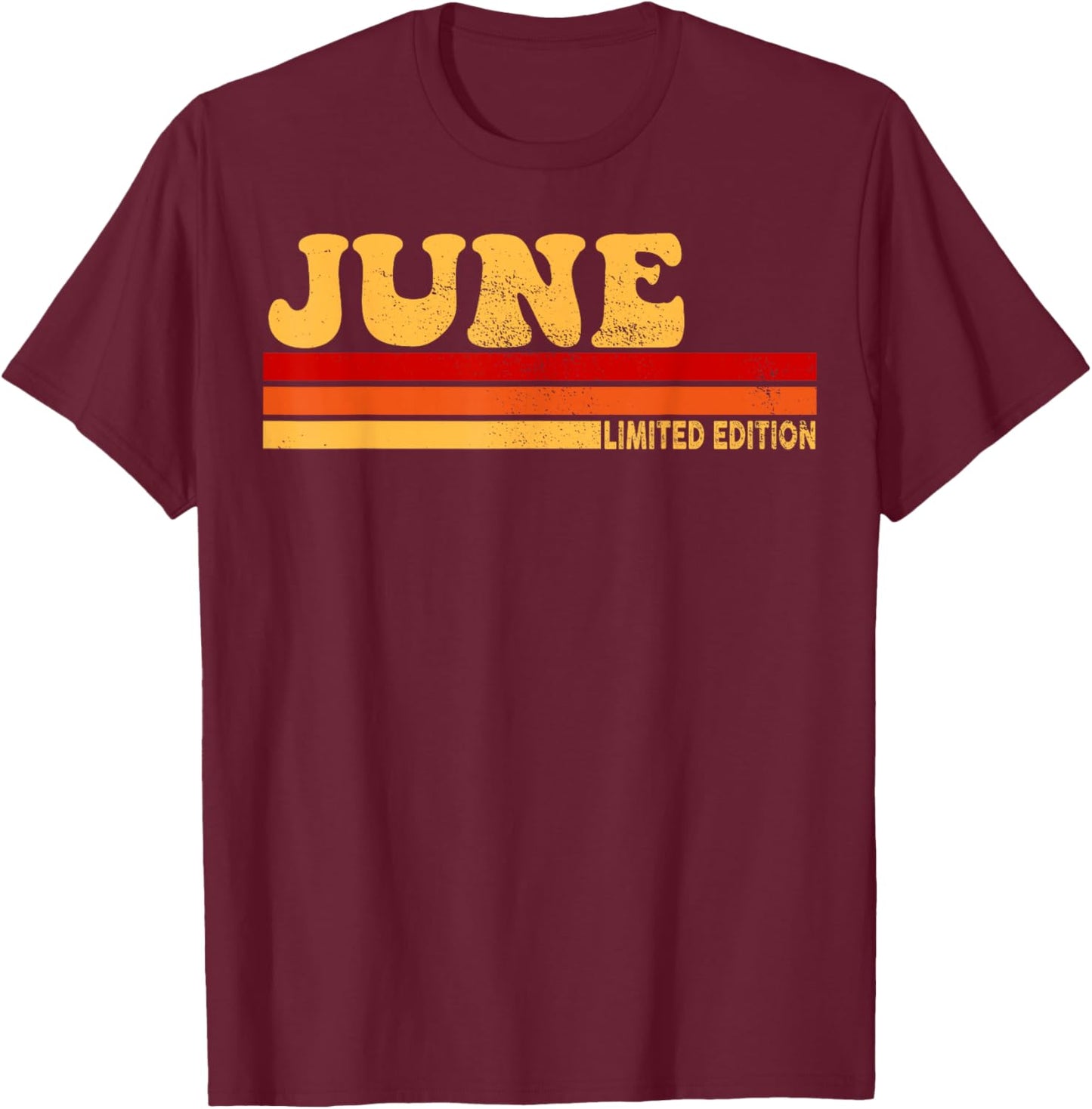 June Name Personalized Cute Idea Women Vintage June T-Shirt - T-Shirt | Maroon