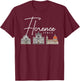 Florence Italy City Skyline Map Travel T-Shirt - T-Shirt | Maroon