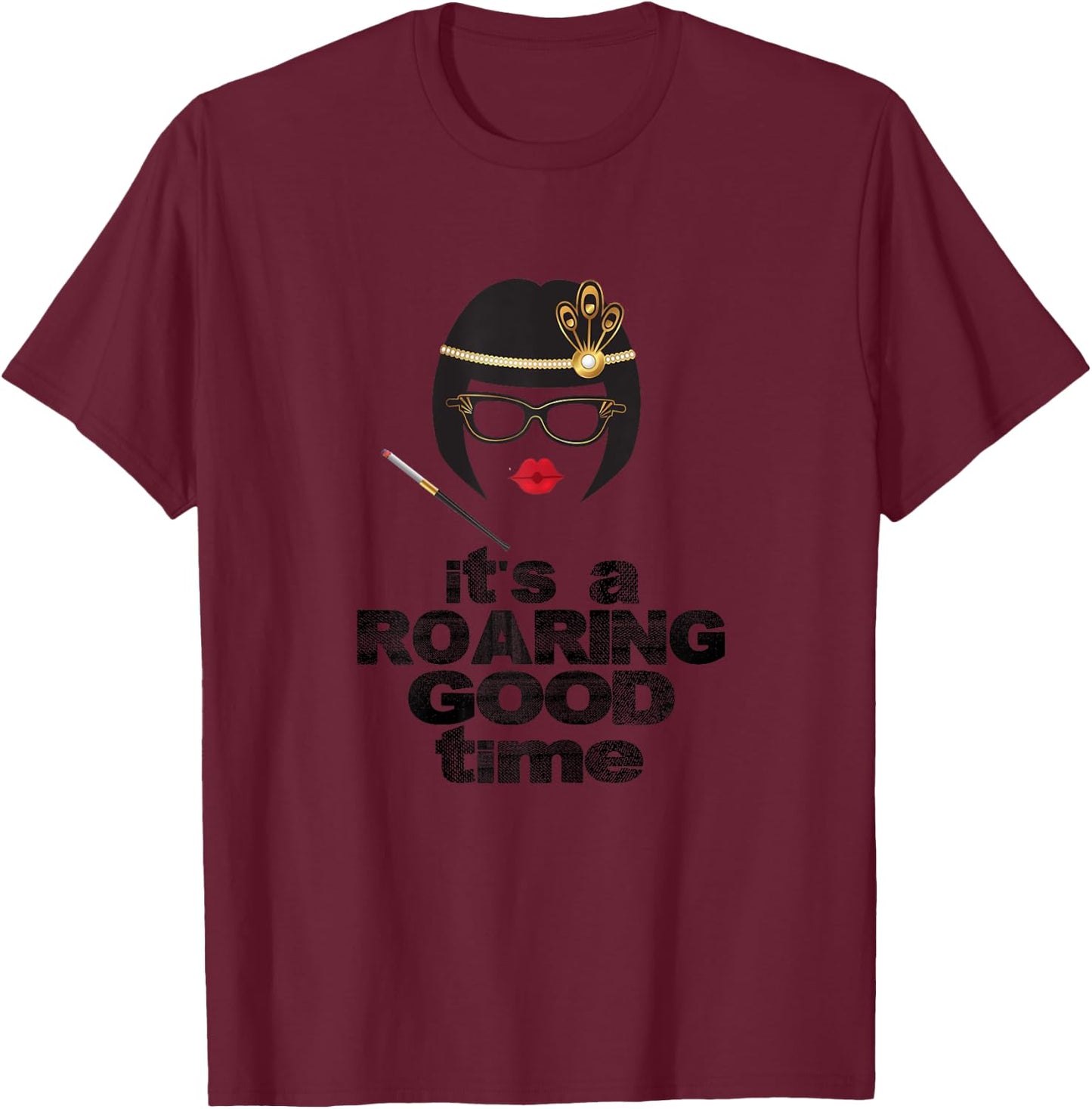 Funny Roaring 20s Store Co. Roaring Twenties Hats Costume 2020s Art Deco T-Shirt - T-Shirt | Maroon