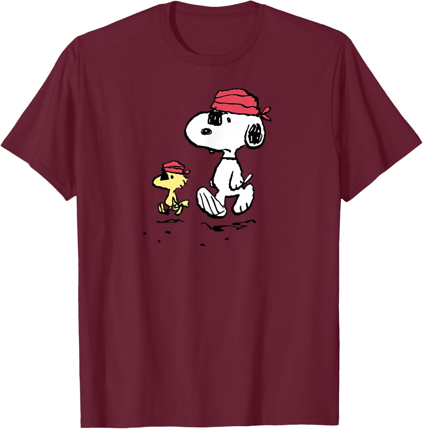 Peanuts Walk and Talk Like a Pirate Small T-Shirt - T-Shirt | Maroon