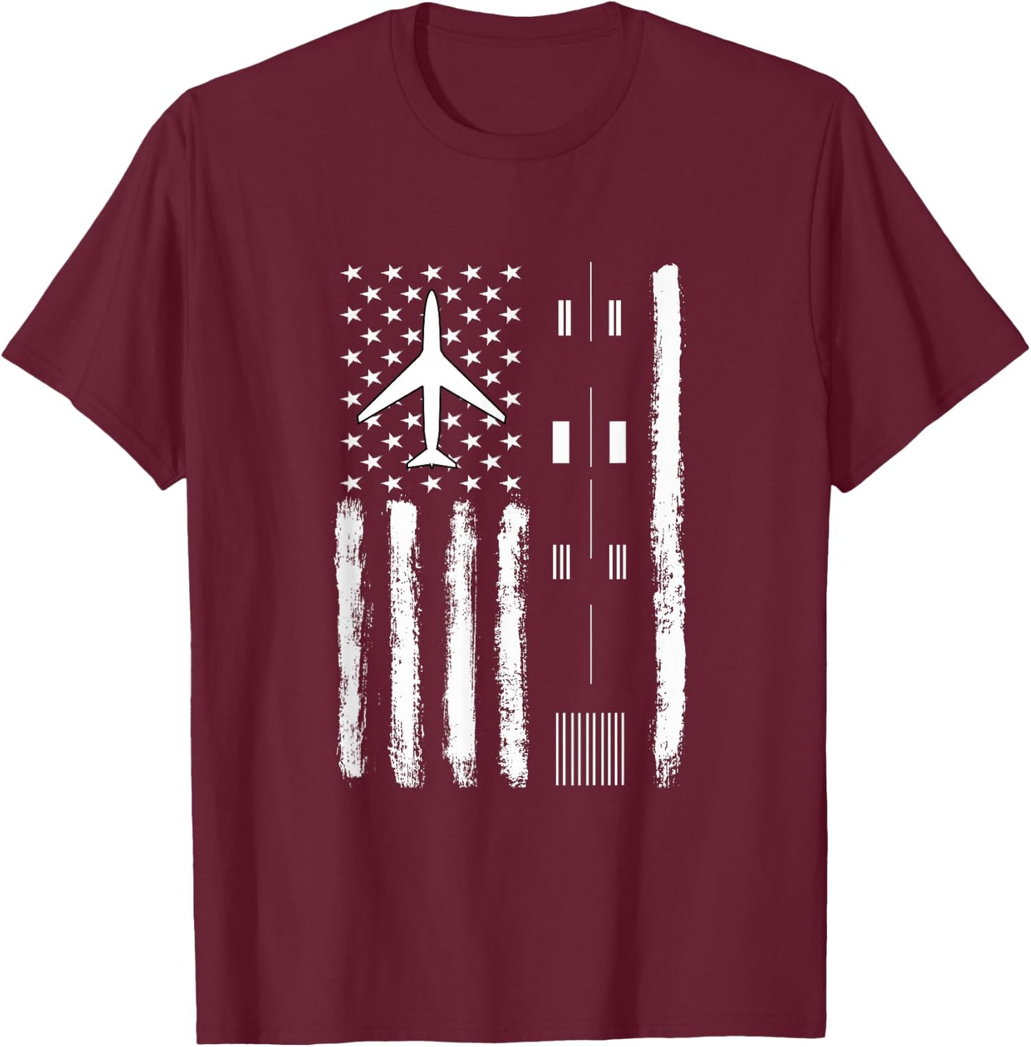 Air Traffic Controller USA Flag - ATC Outfit Controller Gift T-Shirt - T-Shirt | Maroon