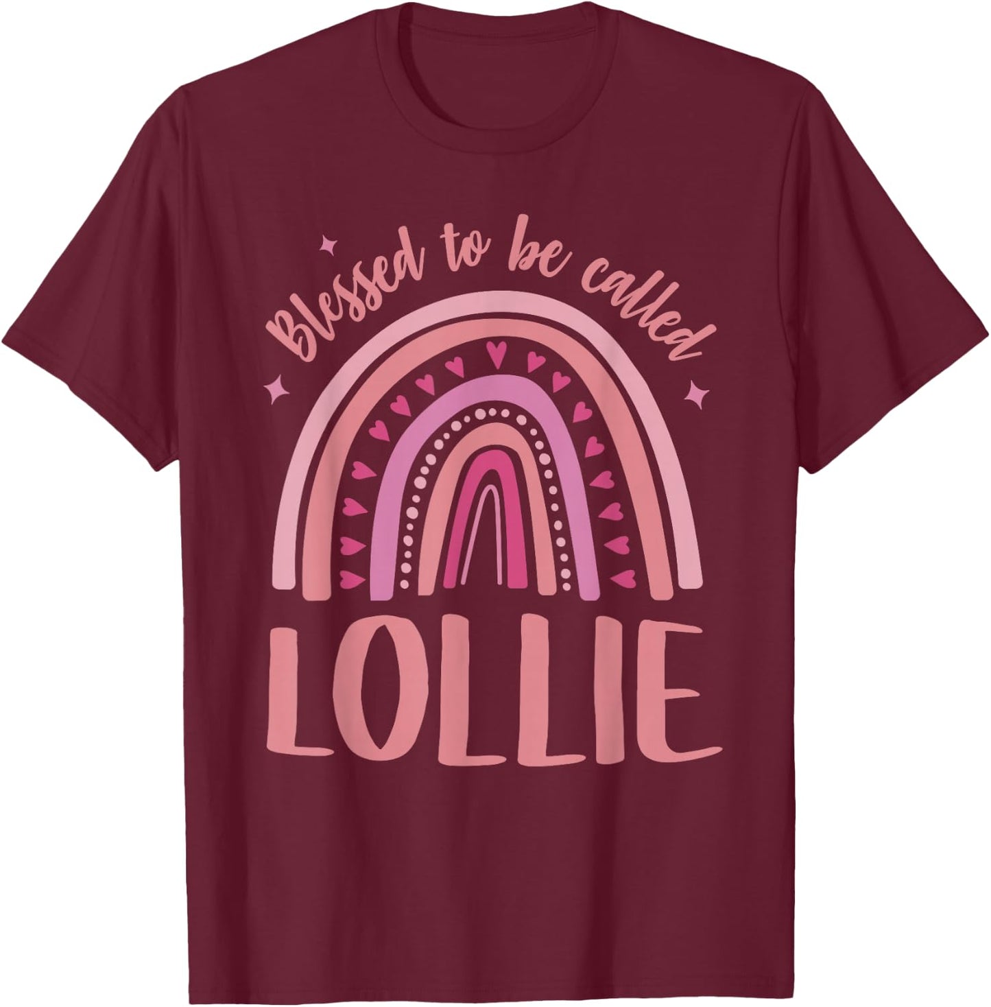Lollie for Grandma Women Mothers Day Blessed Lollie T-Shirt - T-Shirt | Maroon