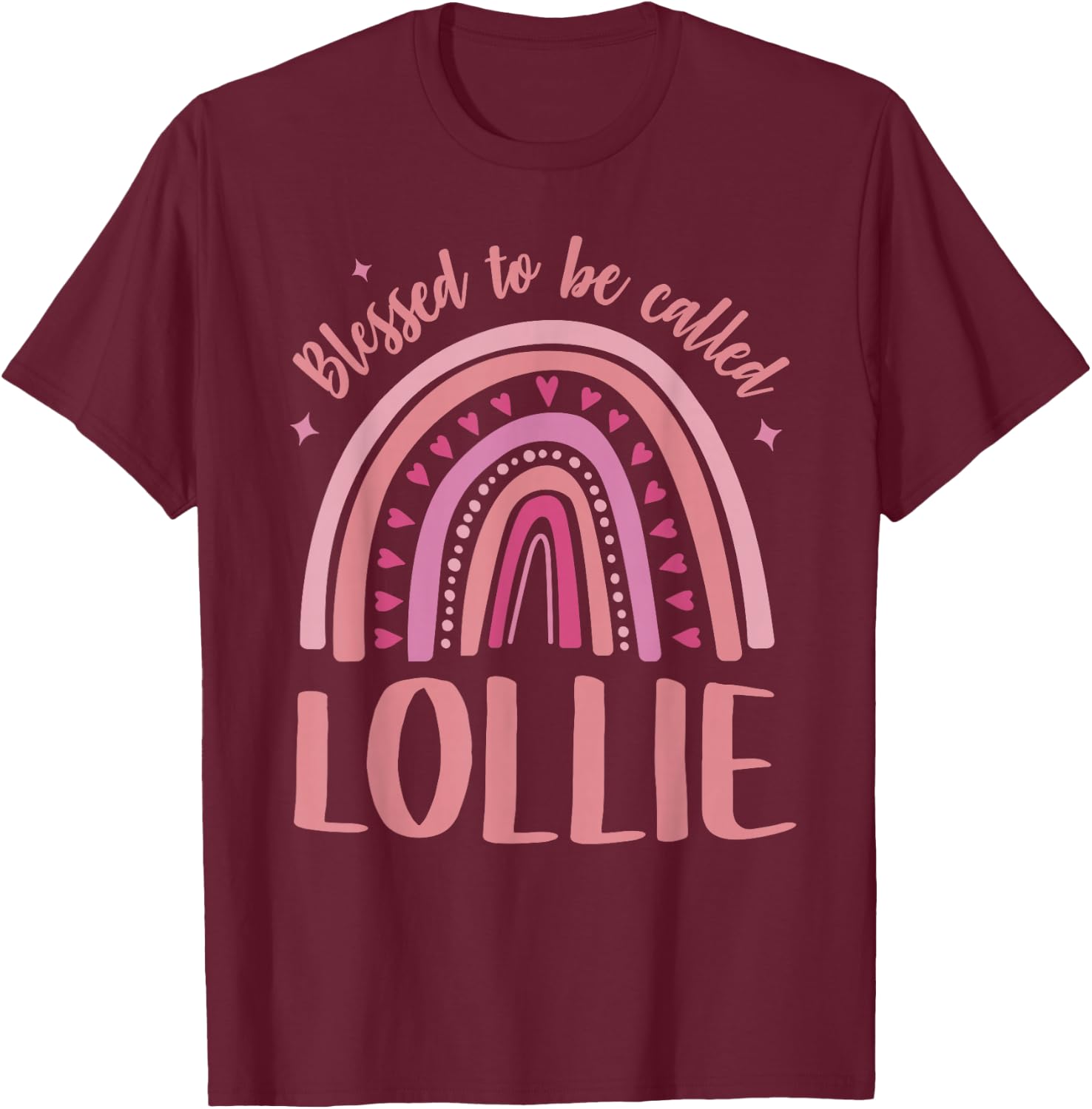 Lollie for Grandma Women Mothers Day Blessed Lollie T-Shirt - T-Shirt | Maroon