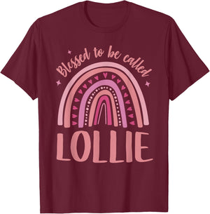 Lollie for Grandma Women Mothers Day Blessed Lollie T-Shirt - T-Shirt | Maroon