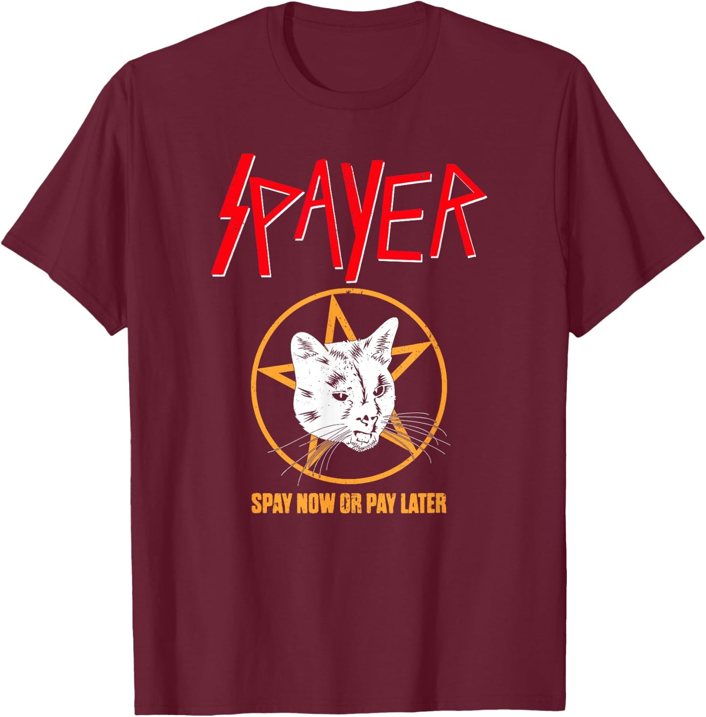 Vintage Rock Spayer Cat Kitten Pun Mom Dad Gift Shirt Men Women Girls Kids T-Shirt - T-Shirt | Maroon