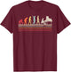 Funny Piano T Shirt. Retro Vintage Evolution Of Man Shirt T-Shirt - T-Shirt | Maroon