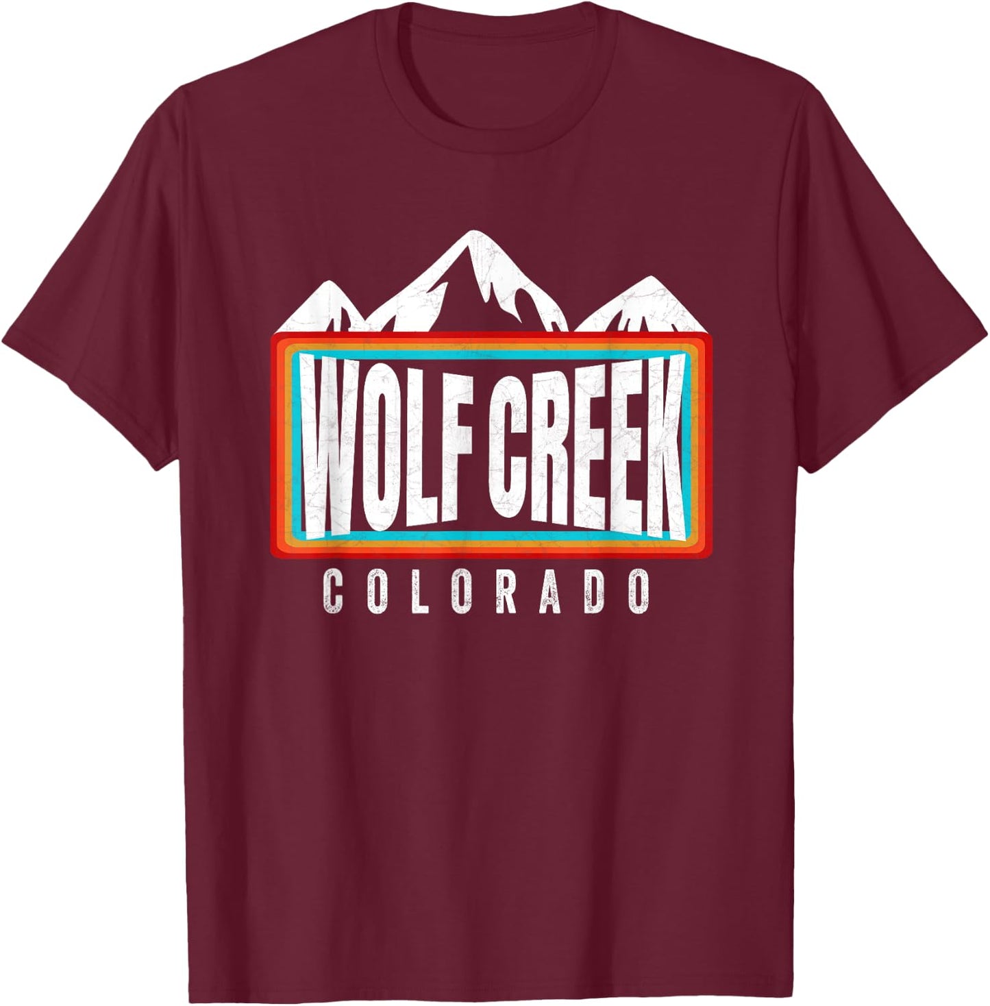 Throwback Wolf Creek Ski CO Winter Gear Colorado Snowboard T-Shirt - T-Shirt | Maroon