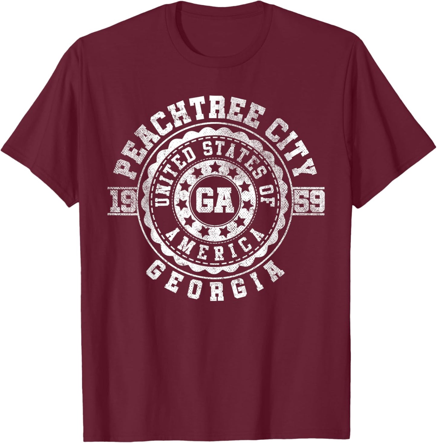 Peachtree City GA | Georgia | Vintage City Apparels T-Shirt - T-Shirt | Maroon