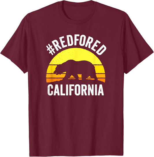 Red for Ed California Bear Vintage Sunset Protest RedforEd T-Shirt - T-Shirt | Maroon
