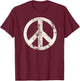 Peace Sign Bright Colorful Flowers 60's 70's Hippie Costume T-Shirt - T-Shirt | Maroon
