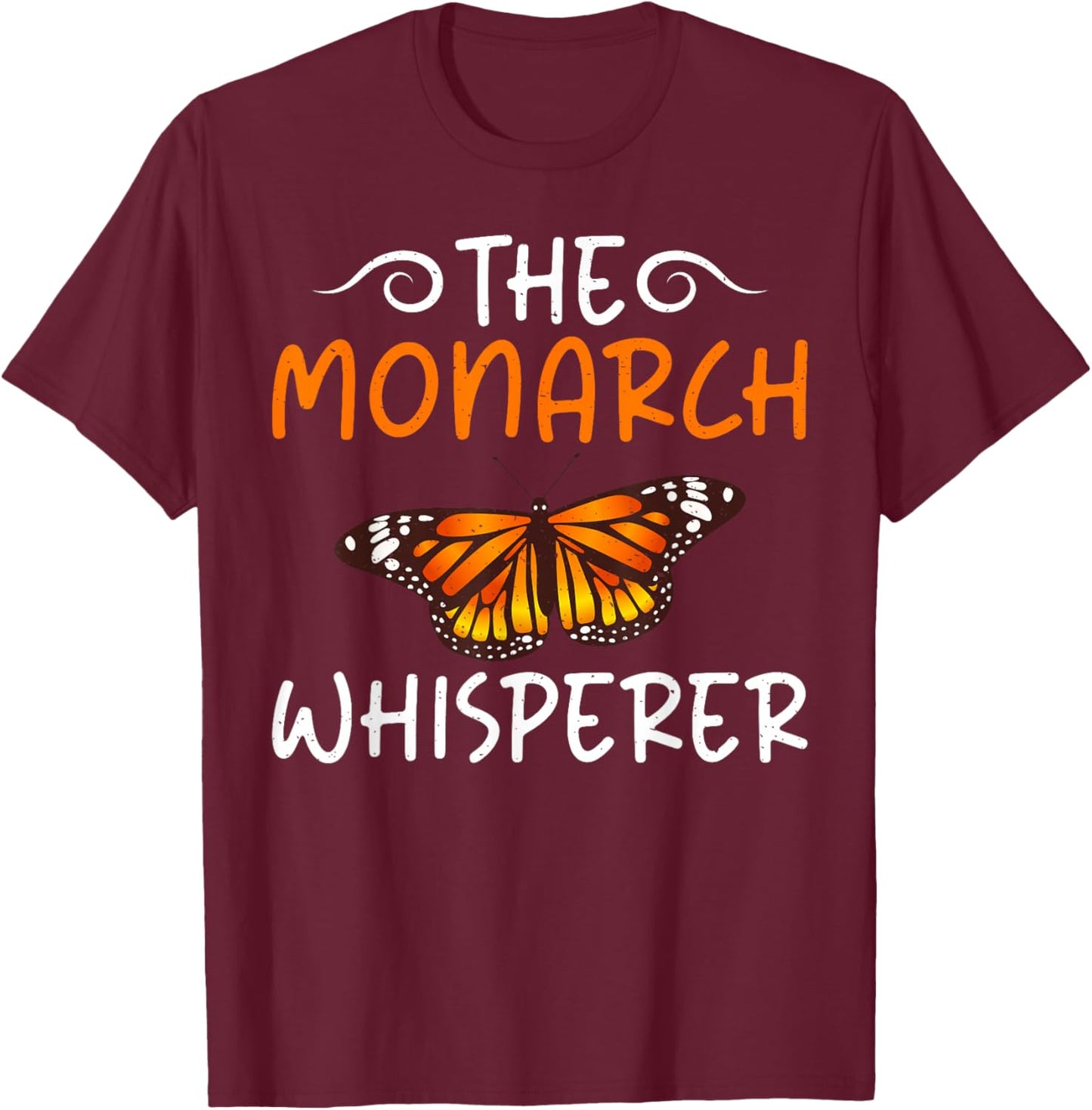 The Monarch Whisperer Butterfly T-Shirt - T-Shirt | Maroon