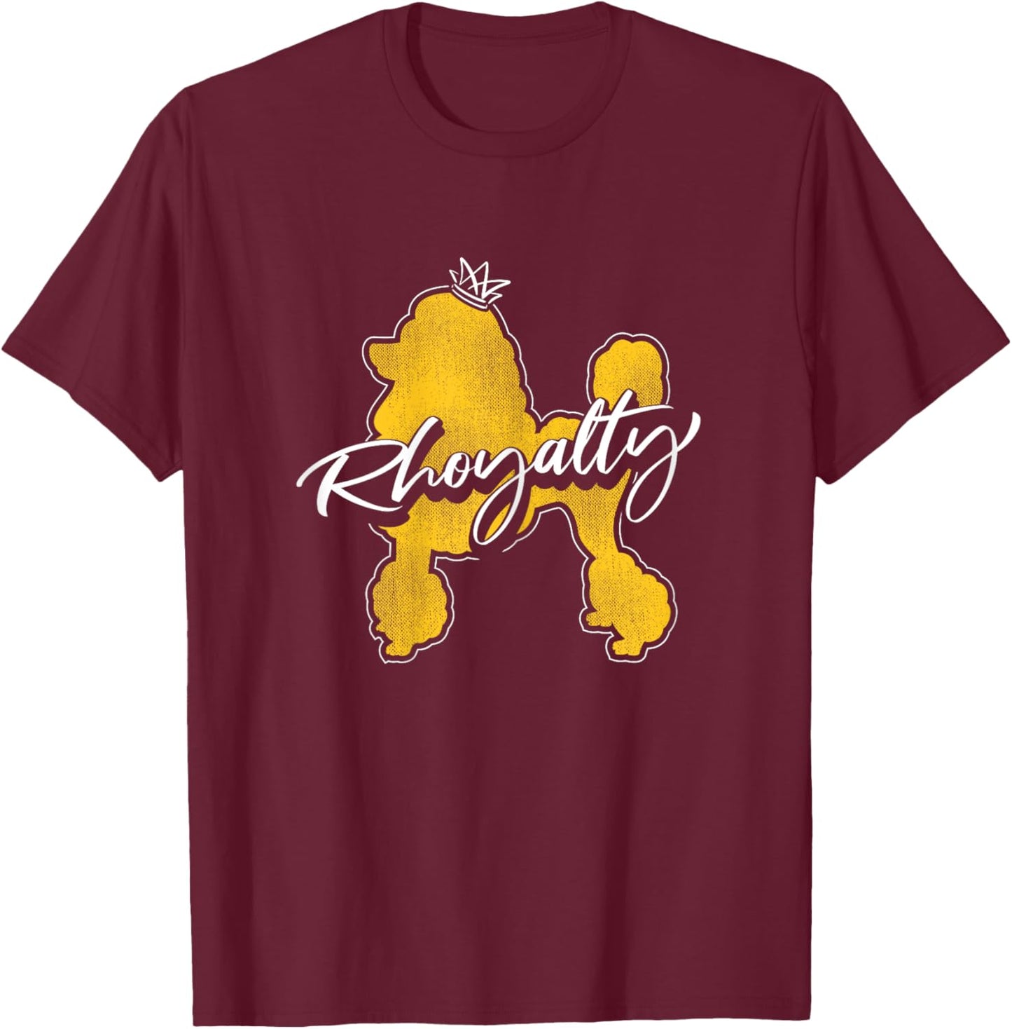 Stylish Rhoyalty Pretty Poodle T-Shirt - T-Shirt | Maroon