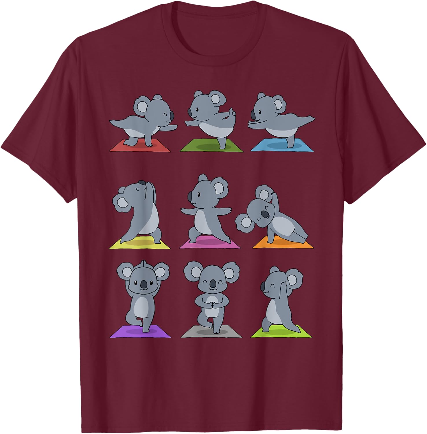 Koala Yoga Funny Koalas In Yoga Poses Sports T-Shirt - T-Shirt | Maroon