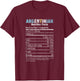 Funny Argentinian Nutrition Facts Argentina Argentine People T-Shirt - T-Shirt | Maroon