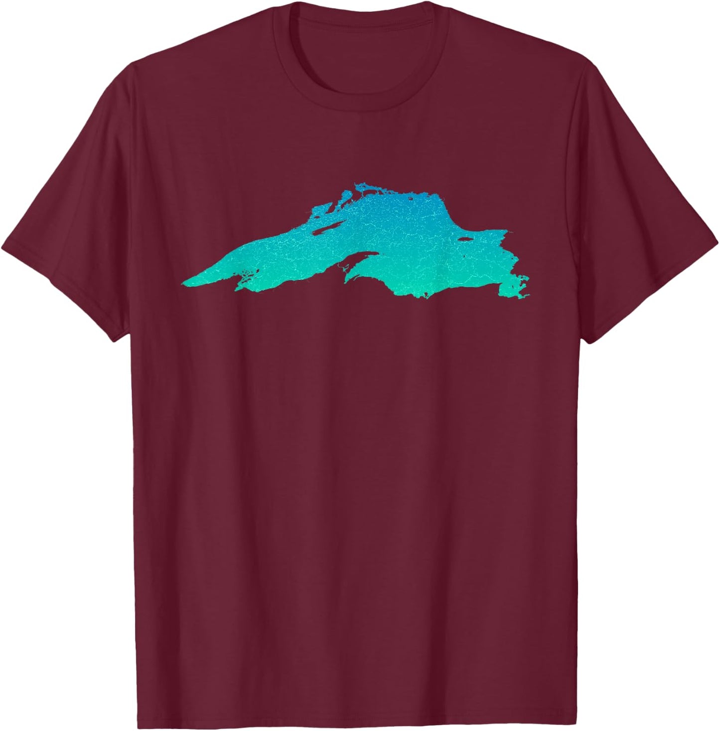Lake Superior Blue Green Water Ombre T-Shirt - T-Shirt | Maroon