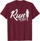 Hebrews 12:1-2 Run the Race-Female Runner Graphic T-Shirt - T-Shirt | Maroon
