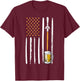 Craft Beer American Flag USA 4th July Brewery Alcohol Lovers T-Shirt - T-Shirt | Maroon