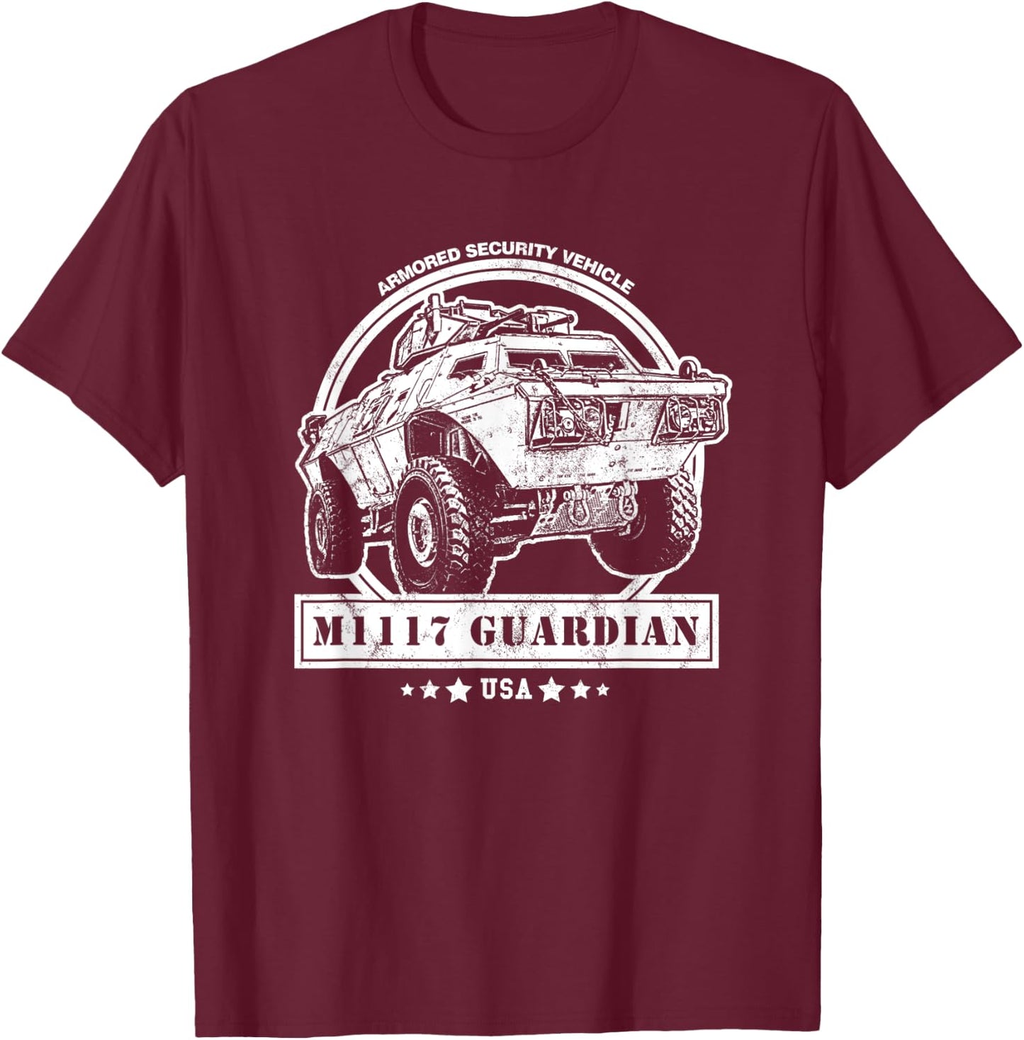 M1117 Guardian Armored Security Vehicle (ASV) T-Shirt - T-Shirt | Maroon