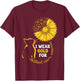 I Wear Gold For Childhood Cancer Awareness Month Cat Ribbon T-Shirt - T-Shirt | Maroon