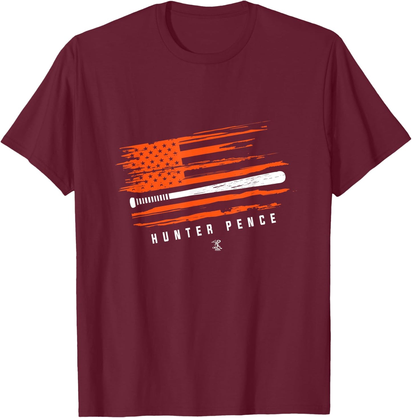 Hunter Pence Baseball Flag Graphic - Apparel T-Shirt - T-Shirt | Maroon
